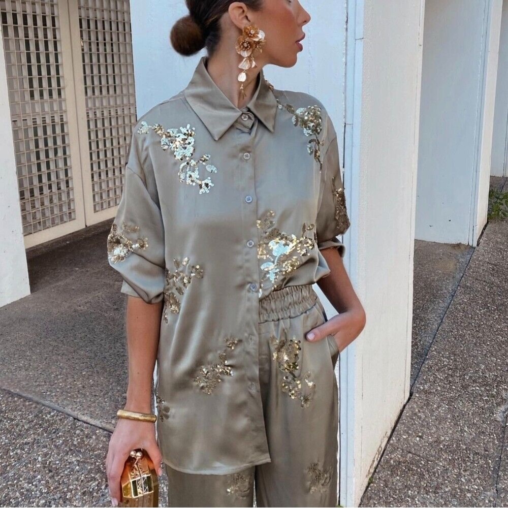 Chic Embroidered Green Jumpsuit